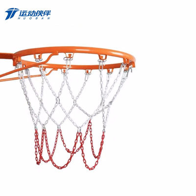 运动伙伴 加粗耐用蓝球网铁链球框网篮筐网兜铁篮网 13扣（红白/1只装）篮球相关设备