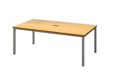 悦山 办公家具会议桌现代简约钢架会议桌6人8人职员培训桌 2.4米 钢木台、桌